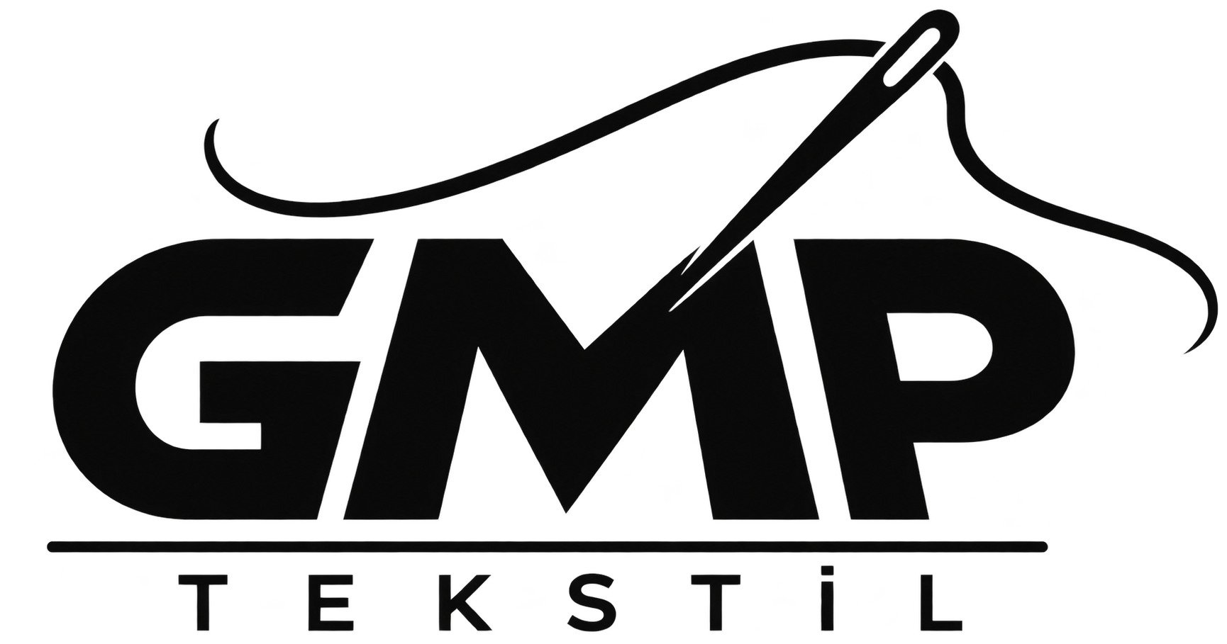 GMP Tekstil — modern iğne ve iplik logosu
